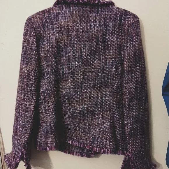 Josephine Chaus NWT Purple Tweed Jacket - Picture 6 of 8